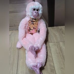 Wild Republic Sequin Monkey Pink Plush Stuffed Animal Sensory Plush Toy